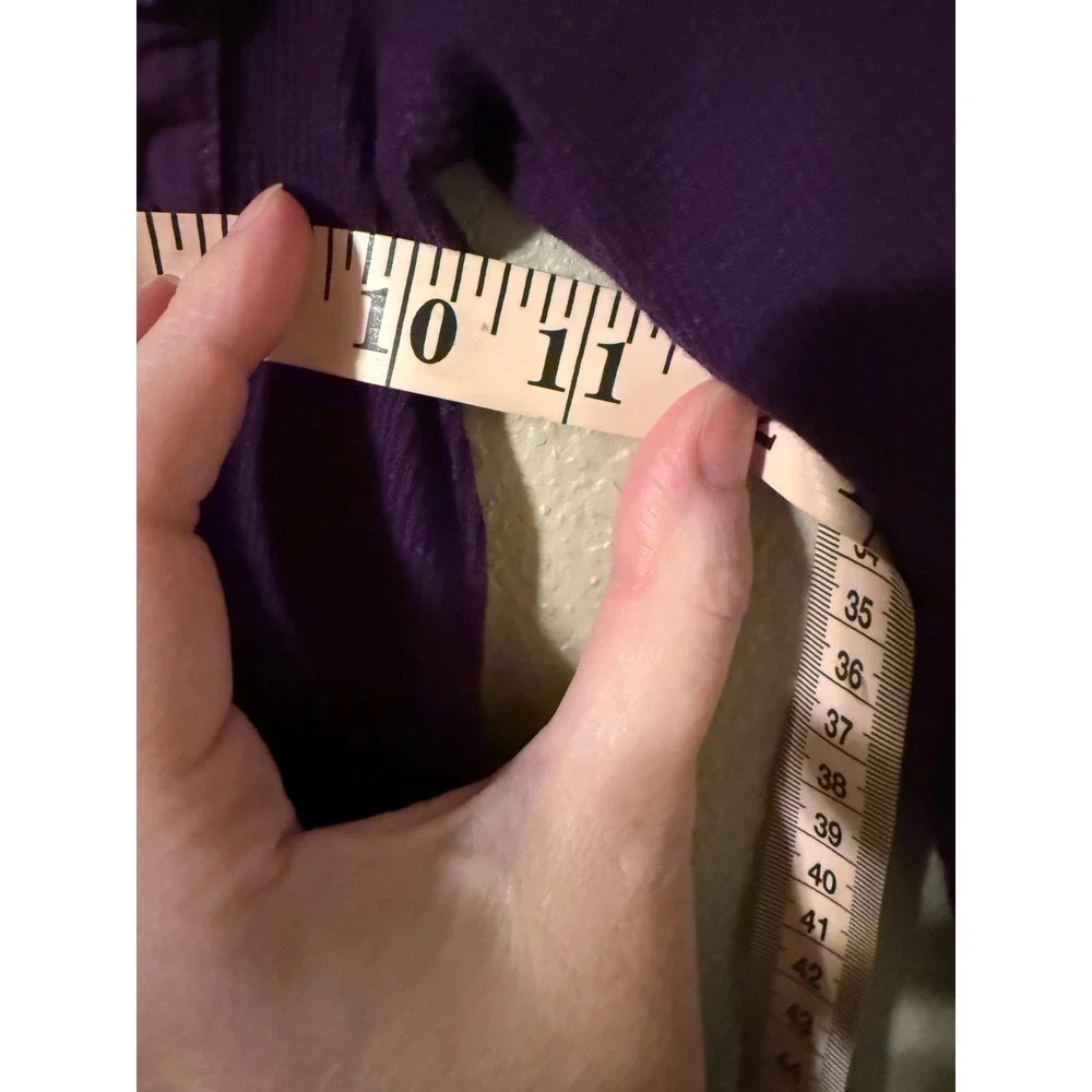 Ralph Lauren Purple Waffle Knit Peplum‎ Henley Top Baby Girls 18M Long Sleeve